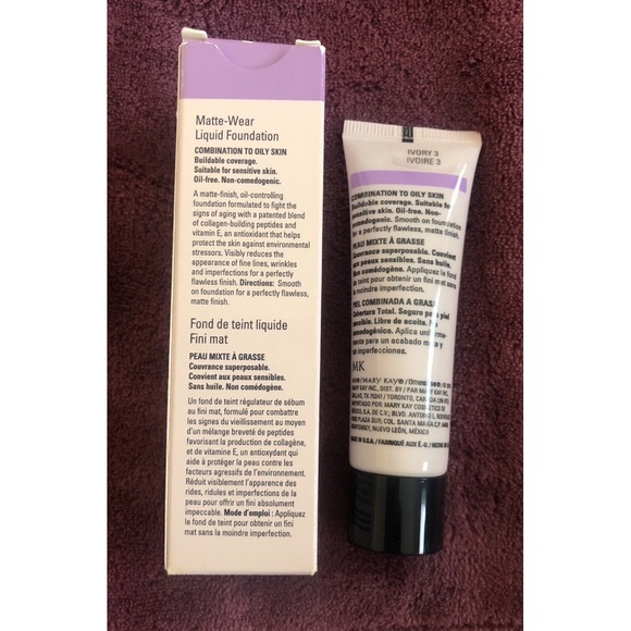 Mary Kay 1 Oz Ivory 3 TimeWise Matte Wear Liquid Foundation 038752 New FAST SHIP - Picture 3 of 3